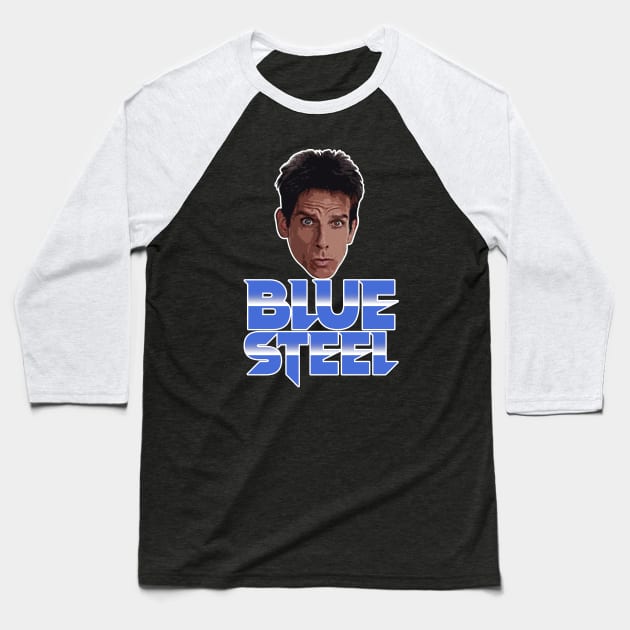 Blue Steel Zoolander Baseball T-Shirt by scribblejuice